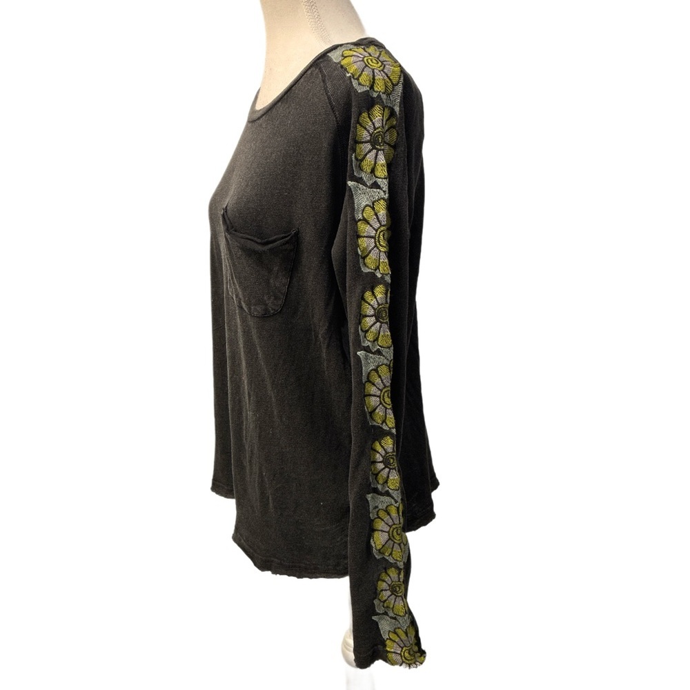 Free People Off the Vine Oversized Long sleeve Tee in Black Size XS - Picture 4 of 8